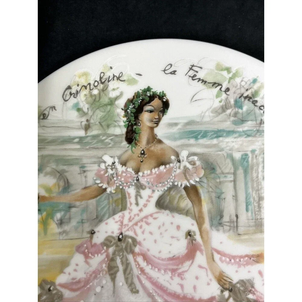 VTG 1976 Limoges France  Women of the Century Plate Scarlet en Crinoline‎ 8.25”